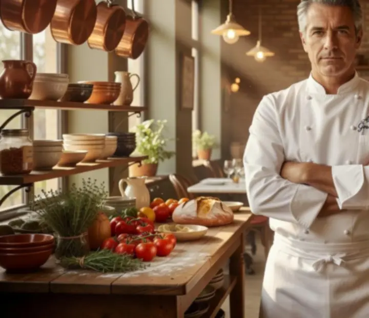 Portrait du Chef Exécutif d’Atelier Gourmand dans la cuisine ouverte