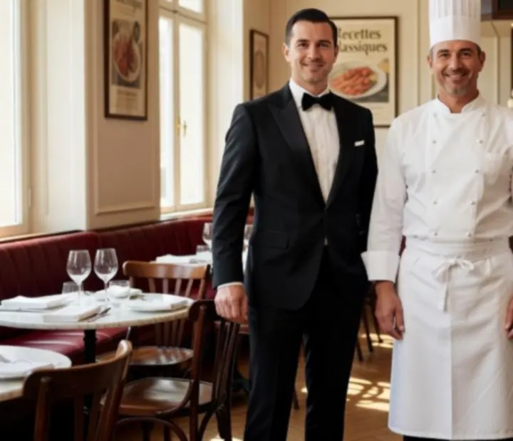 Équipe d'Atelier Gourmand, chefs et hôtes réunis dans la salle du bistro