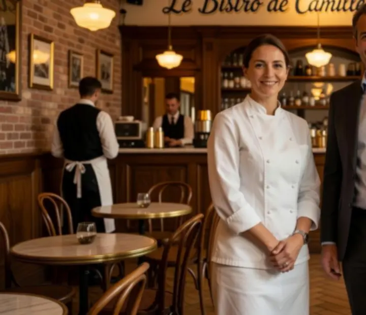 L'équipe de direction d'Atelier Gourmand réunie dans le salon privé
